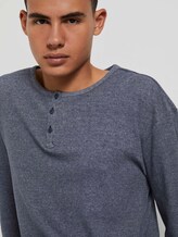 Strukturiertes Henley-Shirt - Männer - navy white waffle structure Strukturiertes Henley-Shirt - Männer - navy white waffle structure - 9 - TOM TAILOR Denim