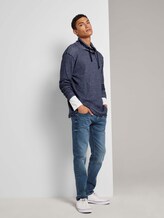 Strukturiertes Langarmshirt mit Stehkragen - Männer - navy white waffle structure Strukturiertes Langarmshirt mit Stehkragen - Männer - navy white waffle structure - 3 - TOM TAILOR Denim