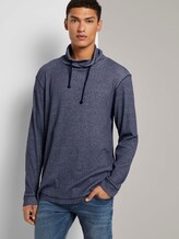 Strukturiertes Langarmshirt mit Stehkragen - Männer - navy white waffle structure Strukturiertes Langarmshirt mit Stehkragen - Männer - navy white waffle structure - 5 - TOM TAILOR Denim