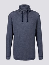 Strukturiertes Langarmshirt mit Stehkragen - Männer - navy white waffle structure Strukturiertes Langarmshirt mit Stehkragen - Männer - navy white waffle structure - 7 - TOM TAILOR Denim