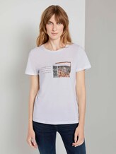 T-shirt with a chest print - Women - Whisper White T-shirt with a chest print - Women - Whisper White - 1 - TOM TAILOR