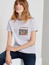 T-shirt with a chest print - Women - Whisper White T-shirt with a chest print - Women - Whisper White - 5 - TOM TAILOR