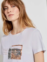 T-shirt with a chest print - Women - Whisper White T-shirt with a chest print - Women - Whisper White - 9 - TOM TAILOR