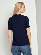 Geripptes T-Shirt mit Stehkragen - Frauen - Sky Captain Blue Geripptes T-Shirt mit Stehkragen - Frauen - Sky Captain Blue - 2 - TOM TAILOR