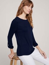 T-Shirt in Melange Optik - Frauen - Sky Captain Blue T-Shirt in Melange Optik - Frauen - Sky Captain Blue - 5 - TOM TAILOR