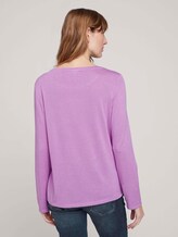 T-Shirt in Melange Optik - Frauen - heather lilac melange T-Shirt in Melange Optik - Frauen - heather lilac melange - 2 - TOM TAILOR