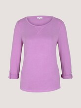 T-Shirt in Melange Optik - Frauen - heather lilac melange T-Shirt in Melange Optik - Frauen - heather lilac melange - 7 - TOM TAILOR