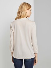 Gemustertes Shirt im Materialmix - Frauen - beige flower design Gemustertes Shirt im Materialmix - Frauen - beige flower design - 2 - TOM TAILOR