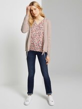 Gemustertes Shirt im Materialmix - Frauen - beige flower design Gemustertes Shirt im Materialmix - Frauen - beige flower design - 3 - TOM TAILOR