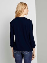 Gemustertes Shirt im Materialmix - Frauen - navy flower design Gemustertes Shirt im Materialmix - Frauen - navy flower design - 2 - TOM TAILOR