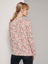Gemustertes Henley-Shirt mit Tape-Einsatz - Frauen - beige flower design Gemustertes Henley-Shirt mit Tape-Einsatz - Frauen - beige flower design - 2 - TOM TAILOR