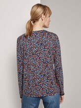 Gemustertes Henley-Shirt mit Tape-Einsatz - Frauen - navy flower design Gemustertes Henley-Shirt mit Tape-Einsatz - Frauen - navy flower design - 2 - TOM TAILOR