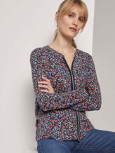 Gemustertes Henley-Shirt mit Tape-Einsatz - Frauen - navy flower design Gemustertes Henley-Shirt mit Tape-Einsatz - Frauen - navy flower design - 5 - TOM TAILOR