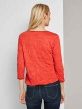 Crincle-Shirt mit elastischem Bund - Frauen - Strong Red Crincle-Shirt mit elastischem Bund - Frauen - Strong Red - 2 - TOM TAILOR