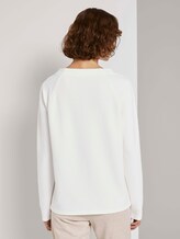 Sweatshirt mit Streifenstruktur und Raglan-Ärmeln - Frauen - Whisper White Sweatshirt mit Streifenstruktur und Raglan-Ärmeln - Frauen - Whisper White - 2 - TOM TAILOR