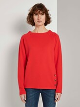 Sweatshirt mit Streifenstruktur und Raglan-Ärmeln - Frauen - Strong Red Sweatshirt mit Streifenstruktur und Raglan-Ärmeln - Frauen - Strong Red - 1 - TOM TAILOR