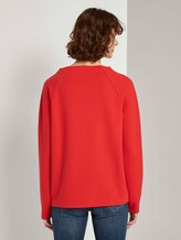 Sweatshirt mit Streifenstruktur und Raglan-Ärmeln - Frauen - Strong Red Sweatshirt mit Streifenstruktur und Raglan-Ärmeln - Frauen - Strong Red - 2 - TOM TAILOR