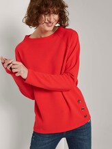 Sweatshirt mit Streifenstruktur und Raglan-Ärmeln - Frauen - Strong Red Sweatshirt mit Streifenstruktur und Raglan-Ärmeln - Frauen - Strong Red - 5 - TOM TAILOR