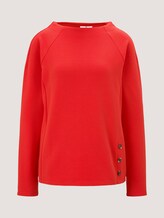 Sweatshirt mit Streifenstruktur und Raglan-Ärmeln - Frauen - Strong Red Sweatshirt mit Streifenstruktur und Raglan-Ärmeln - Frauen - Strong Red - 7 - TOM TAILOR