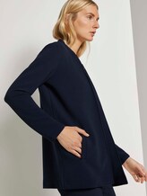 Sweat-Cardigan mit Streifenstruktur - Frauen - Sky Captain Blue Sweat-Cardigan mit Streifenstruktur - Frauen - Sky Captain Blue - 9 - TOM TAILOR