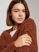 Cardigan im Ajour-Muster - Frauen - rust melange Cardigan im Ajour-Muster - Frauen - rust melange - 9 - TOM TAILOR Denim