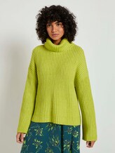 Moderner Rollkragenpullover - Frauen - neon lime melange Moderner Rollkragenpullover - Frauen - neon lime melange - 1 - Mine to five
