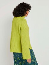 Moderner Rollkragenpullover - Frauen - neon lime melange Moderner Rollkragenpullover - Frauen - neon lime melange - 2 - Mine to five