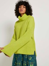 Moderner Rollkragenpullover - Frauen - neon lime melange Moderner Rollkragenpullover - Frauen - neon lime melange - 5 - Mine to five