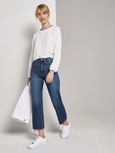Basic Bluse mit Ripp-Blenden - Frauen - Whisper White Basic Bluse mit Ripp-Blenden - Frauen - Whisper White - 3 - TOM TAILOR