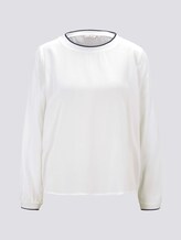 Basic Bluse mit Ripp-Blenden - Frauen - Whisper White Basic Bluse mit Ripp-Blenden - Frauen - Whisper White - 7 - TOM TAILOR