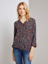 3/4-Arm Bluse mit umgelegtem Kragen - Frauen - navy flower design 3/4-Arm Bluse mit umgelegtem Kragen - Frauen - navy flower design - 1 - TOM TAILOR