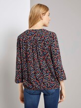 3/4-Arm Bluse mit umgelegtem Kragen - Frauen - navy flower design 3/4-Arm Bluse mit umgelegtem Kragen - Frauen - navy flower design - 2 - TOM TAILOR