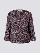 3/4-Arm Bluse mit umgelegtem Kragen - Frauen - navy flower design 3/4-Arm Bluse mit umgelegtem Kragen - Frauen - navy flower design - 7 - TOM TAILOR