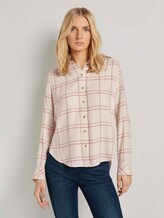 Karierte Hemdbluse mit Turn-Ups - Frauen - powder beige grid check Karierte Hemdbluse mit Turn-Ups - Frauen - powder beige grid check - 1 - TOM TAILOR