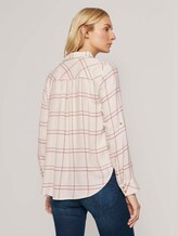 Karierte Hemdbluse mit Turn-Ups - Frauen - powder beige grid check Karierte Hemdbluse mit Turn-Ups - Frauen - powder beige grid check - 2 - TOM TAILOR