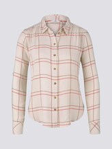 Karierte Hemdbluse mit Turn-Ups - Frauen - powder beige grid check Karierte Hemdbluse mit Turn-Ups - Frauen - powder beige grid check - 7 - TOM TAILOR