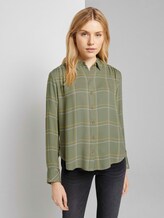 Karierte Hemdbluse mit Turn-Ups - Frauen - greyish green grid check Karierte Hemdbluse mit Turn-Ups - Frauen - greyish green grid check - 1 - TOM TAILOR