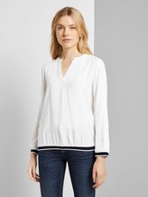 Henley-Bluse mit Tapedetail - Frauen - Whisper White Henley-Bluse mit Tapedetail - Frauen - Whisper White - 1 - TOM TAILOR