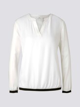 Henley-Bluse mit Tapedetail - Frauen - Whisper White Henley-Bluse mit Tapedetail - Frauen - Whisper White - 7 - TOM TAILOR