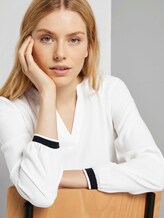 Henley-Bluse mit Tapedetail - Frauen - Whisper White Henley-Bluse mit Tapedetail - Frauen - Whisper White - 9 - TOM TAILOR