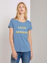 T-Shirt mit Schriftprint - Frauen - Summer Blue T-Shirt mit Schriftprint - Frauen - Summer Blue - 1 - TOM TAILOR Denim