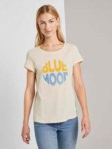 T-Shirt mit Schriftprint - Frauen - soft creme beige T-Shirt mit Schriftprint - Frauen - soft creme beige - 1 - TOM TAILOR Denim