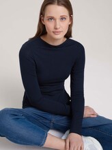 Langarmshirt mit Bio-Baumwolle - Frauen - Sky Captain Blue Langarmshirt mit Bio-Baumwolle - Frauen - Sky Captain Blue - 5 - TOM TAILOR Denim
