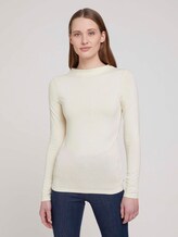 Langarmshirt mit kurzem Stehkragen - Frauen - soft creme beige Langarmshirt mit kurzem Stehkragen - Frauen - soft creme beige - 1 - TOM TAILOR Denim