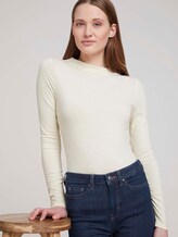 Langarmshirt mit kurzem Stehkragen - Frauen - soft creme beige Langarmshirt mit kurzem Stehkragen - Frauen - soft creme beige - 5 - TOM TAILOR Denim