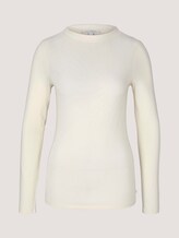 Langarmshirt mit kurzem Stehkragen - Frauen - soft creme beige Langarmshirt mit kurzem Stehkragen - Frauen - soft creme beige - 7 - TOM TAILOR Denim
