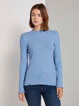 Langarmshirt mit Stehkragen - Frauen - Summer Blue Langarmshirt mit Stehkragen - Frauen - Summer Blue - 1 - TOM TAILOR Denim