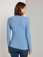 Langarmshirt mit Stehkragen - Frauen - Summer Blue Langarmshirt mit Stehkragen - Frauen - Summer Blue - 2 - TOM TAILOR Denim