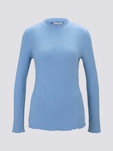 Langarmshirt mit Stehkragen - Frauen - Summer Blue Langarmshirt mit Stehkragen - Frauen - Summer Blue - 7 - TOM TAILOR Denim