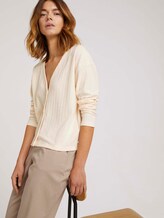 kurzer Cardigan mit V-Ausschnitt - Frauen - soft creme beige kurzer Cardigan mit V-Ausschnitt - Frauen - soft creme beige - 5 - TOM TAILOR Denim